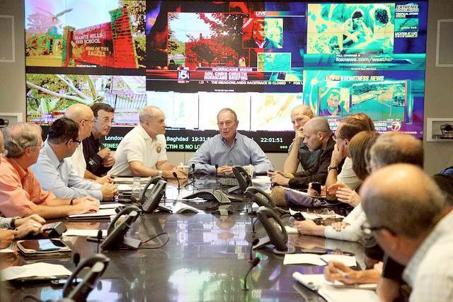 Mayor Bloomberg in the NYPD Joint Operation Center in 2011